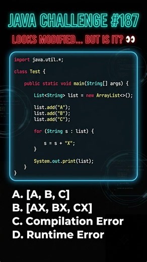 🤯 Java For-Each Loop Trick! Does It Modify the List? #music #java #coding #javaprogramming #trending