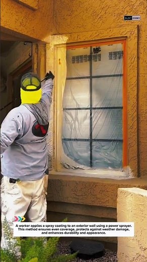 Exterior Wall Spray Coating | Professional Finishing with Power Sprayer