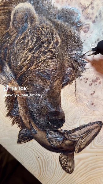 Burning Bears: The Bearl Series Woodburning WIP