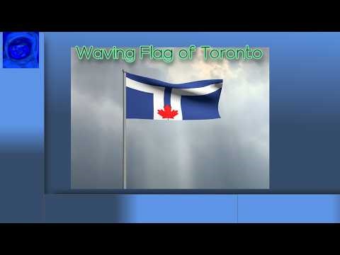 Toronto Flag Against Dramatic Sunbeams