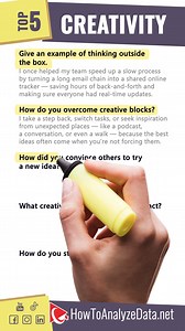 Top 5 CREATIVITY Interview Questions & Job Landing Answers! This video covers five essential Creativity Job Interview Questions to help you get hired, including showcasing your strengths, tailoring responses with the STAR method, and aligning answers with the company's needs. You'll also learn the importance of non-verbal communication and asking insightful questions to leave a lasting impression. Practice Job Interview and Hiring Assessment Tests: https://www.howtoanalyzedata.net/ ____ Download