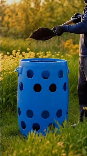 Amazing DIY Flower Drum Garden Transformation 🌸 #shortvideo #shorts
