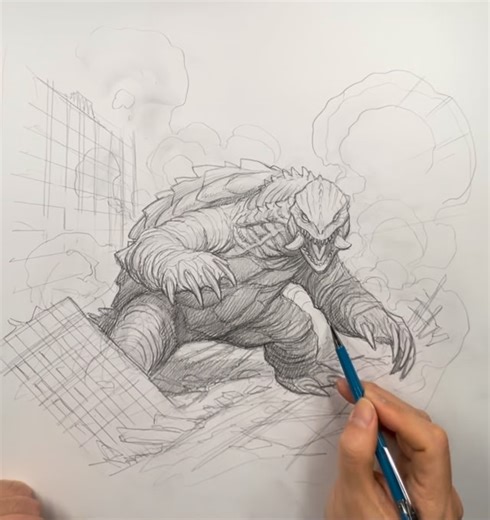 Frank Cho on Instagram: "How to Draw Gamera @frankchoartist #frankchoartist #gamera #godzilla #drawing #sketchbook"