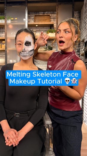 Bone structure never looked THIS good. 💀👏 Makeup artist Jaclyn Forbes stopped by to treat us with a melting skeleton face tutorial that might just be the best thing you’ll see this spooky season. 😱 What’s your favourite Halloween makeup look of all time?👇 Get more info on this look here: https://bit.ly/4369aBw | The Social