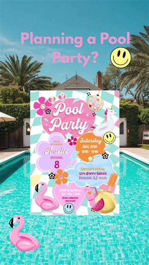 You’ve just remembered the pool party is this weekend 😅 Instant editable decorations — print tonight #poolparty #summerbirthday #kidsbirthdayparty #partyideas #lastminuteparty