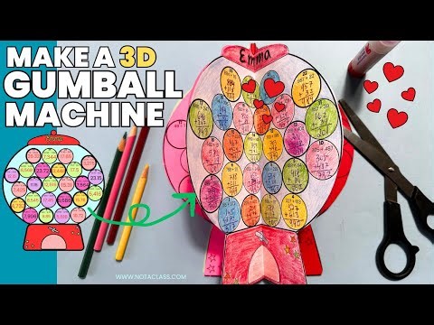 3D Gumball Machine Assembly for Students | Math Craft 100th Day of School