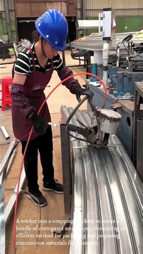 The process of bundling corrugated metal pipes