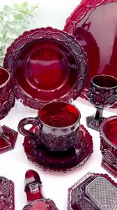 Vintage Avon 1876 Cape Cod Ruby Red Collection - Etsy