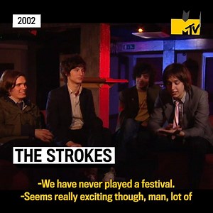 In honor of Lollapalooza 2019 kicking off today, we're throwing it back to our 2002 interview with The Strokes about their first time playing the festival and how their nerves were holding on pre-show. | MTV News