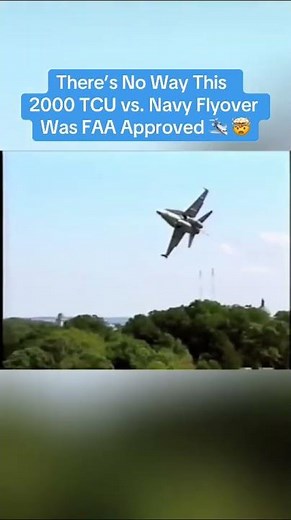 Navy Pilot Does Super Close Flyover Before 2000 TCU-Navy Football Game