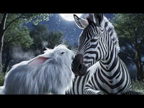 🐰🤍 The White Rabbit and the Zebra’s Friendship