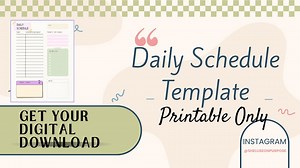 Daily Schedule Template Printable ONLY