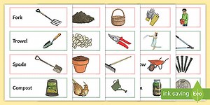 School Garden Tools Display Labels