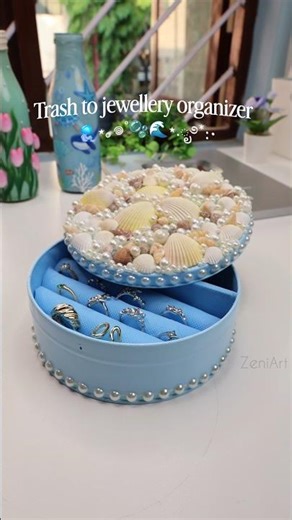 Trash ➡️ Jewellery Organiser ˖°𓇼🌊⋆🐚🫧 #mermaidcore #diy