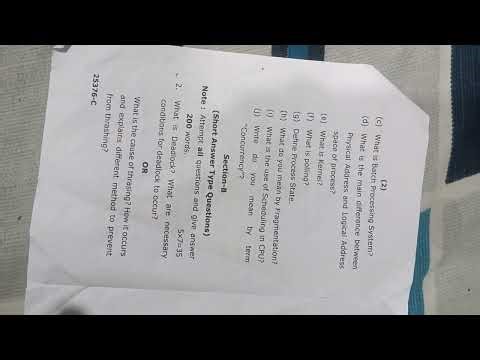 VBSPU BCA 3RD SEM paper principal of operating system
