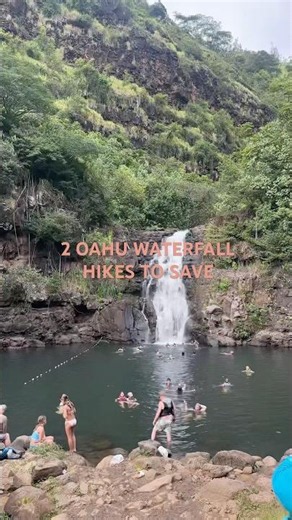2 waterfall hikes to save in oahu 🌿💦 #travel