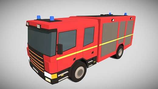 Low Poly Fire Truck - Download Free 3D model by JG3D (@jg-3d)