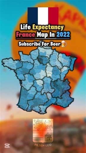 Life expectancy in France (dark blue = higher) #flag #europe #helpmemakethismakesense #map