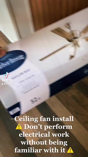 Ceiling Fan install part 1 #fyp #fypシ #foryourpage #home #homeimprovement #bluecollar #lowes