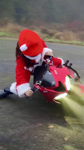 Santa Drifting: A Holiday Surprise on Two Wheels