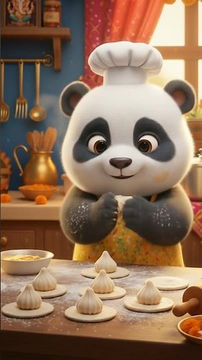 Panda Meking Modak #ai #cartoon #funny #viral #youtubeshorts
