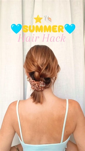 Trucco capelli ESTATE ☀️💙🌊|Easy Summer Hair Hack 🩵#short # #hair #easy