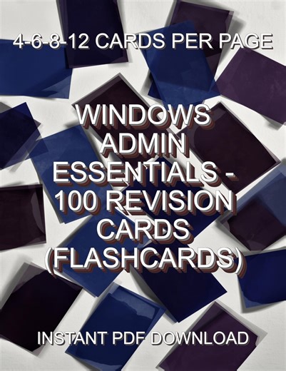 Windows Admin CMD & Powershell Flashcards: Printable IT Cheat Sheets (PDF) - Etsy