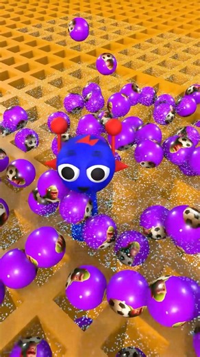 Blue Monster Collects Purple Balls 🟣🔥 | Satisfying 3D Gameplay #shorts