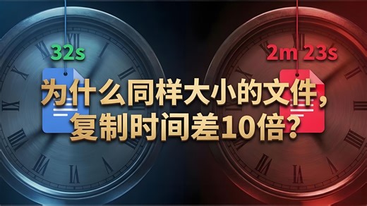 复制同样大小文件：为什么一个秒传，一个卡几分钟？| 中文配音