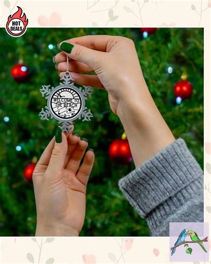 Coastal Snowflake Ornament: Beach House Christmas Tree Decoration