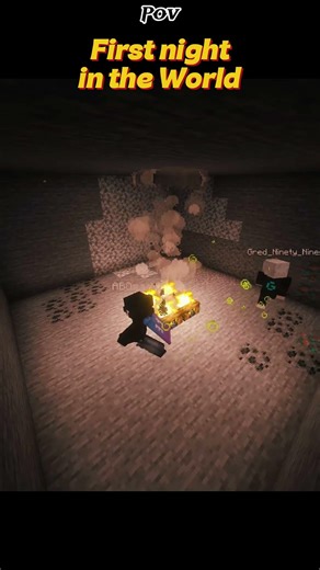 first night in minecraft world #shorts