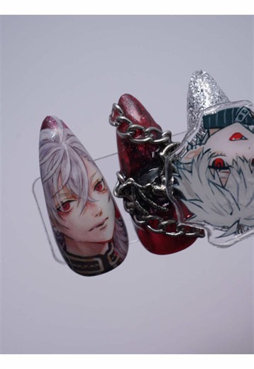 【描いてみた】#テキトーリョク #葛葉 #痛ネイル | nail art drawing