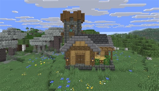 Minecraft Schematic Small starter house with tower by Alimonstock | abfielder.com