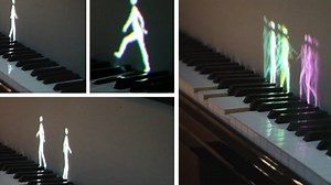 This piano uses animated figures to show musical movement, and it’s very beautiful indeed