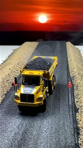 Miniature Road Construction: Tiny Trucks Pave the Way! 🚧