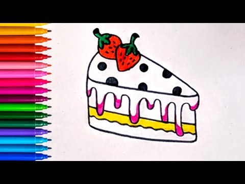 How to make a slice of cake || easy pastry drawing #easydrawing