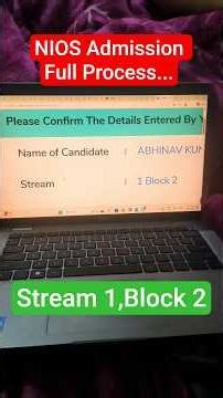 NIOS Admission Full Process | Admission Charges & Refundable | #shorts#nios#tma #admission#practical