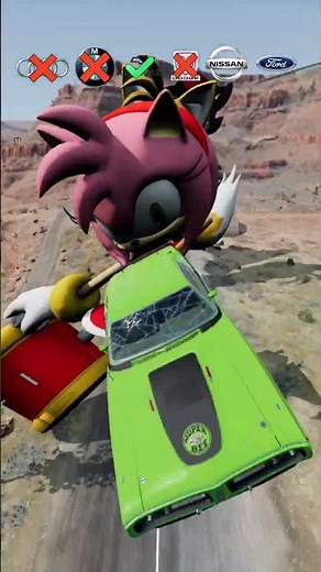 Cars VS Sonic Characters #beamngdrive #beamnng #car #gaming #video #viralreels #viral