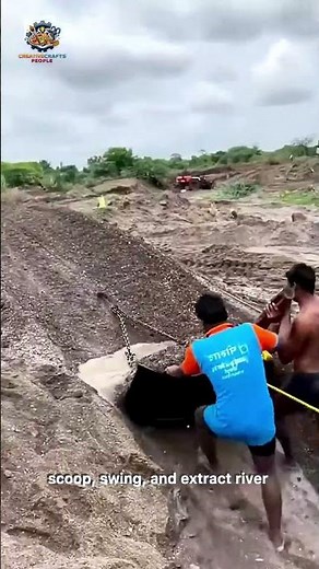 Large-Scale River Sand Extraction — Dragline Bucket Power in Action 🚧⚙️