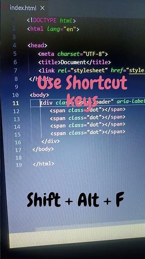 How do you format code in Visual Studio Code (VSCode)? #html #css #vscode