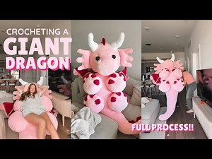 Crocheting a GIANT Dragon! The Full Process of Making This Jumbo Dragon!🐉💕