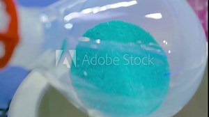 Laboratory rotary evaporator - homogenization process - rotating chemical glass flask for separating solid material from liquid at pharmacy lab, medical exhibition. Pharma, chemistry, science concept