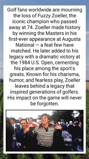 Golf Legend Fuzzy Zoeller Remembered After Passing at 74 🙏💚