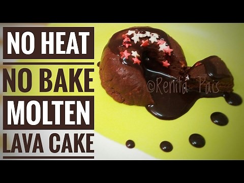No heat No Bake Molten Lava Cake, Cooking Without Fire, Easy Recipe