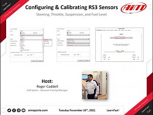2-46 Configuring & Calibrating Race Studio 3 Sensors - Live Webinar with Roger Caddell - 11/16/2021