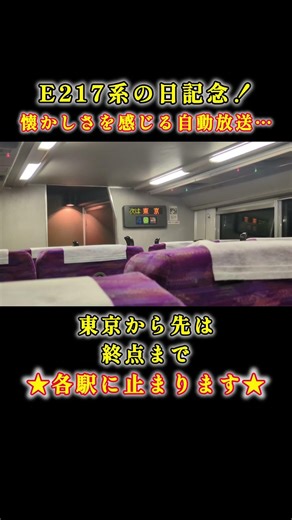 【E217系の日】横須賀・総武快速線の懐かしい光景！ #おすすめ#横須賀線#総武快速線#総武線#総武線快速#グリーン車#E217系#懐かしい#自動放送#車内放送#shorts