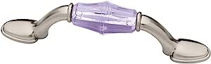 Liberty Hardware P15568V-312-C 3-Inch Faceted Acrylic Design Insert Pull, Lavender and Satin Nickel