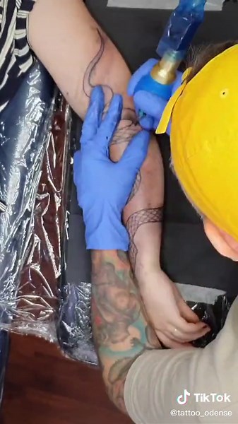 Snake Wrap Around Arm Tattoo Timelapse
