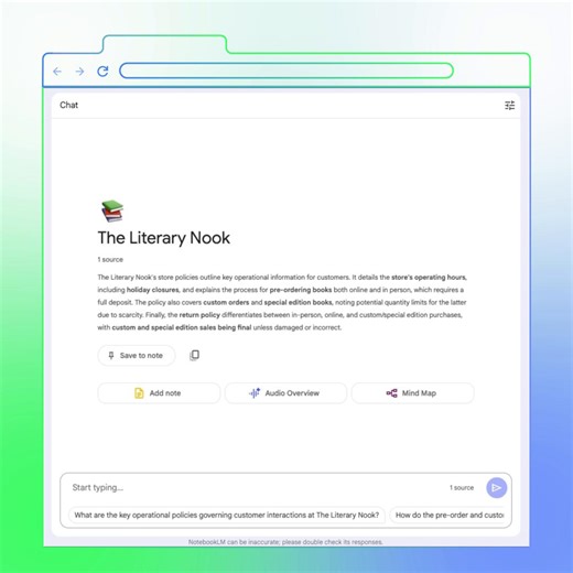 Looking to respond to customer inquiries more efficiently? 💬 Turn FAQs, product details & past convos into a smart knowledge hub with NotebookLM. Empower your team to deliver timely, accurate, and consistent support every time: https://goo.gle/3IrWn5a | Google Small Business