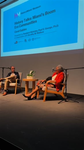 Our History Talks: Coral Gables program was extra special thanks to a surprise presentation by Ken Russell, who gifted Mrs. Dorothy Martin Wallace the very first completed letter from the historic Ace Theatre marquee in Coconut Grove! 🎭Mrs. Wallace, who joined Dr. George in conversation about her life and Coral Gables’ history, owns the Ace Theatre with her daughter and is working alongside the community to restore this cultural gem. Thank you to everyone who joined us in celebrating Coral Gabl